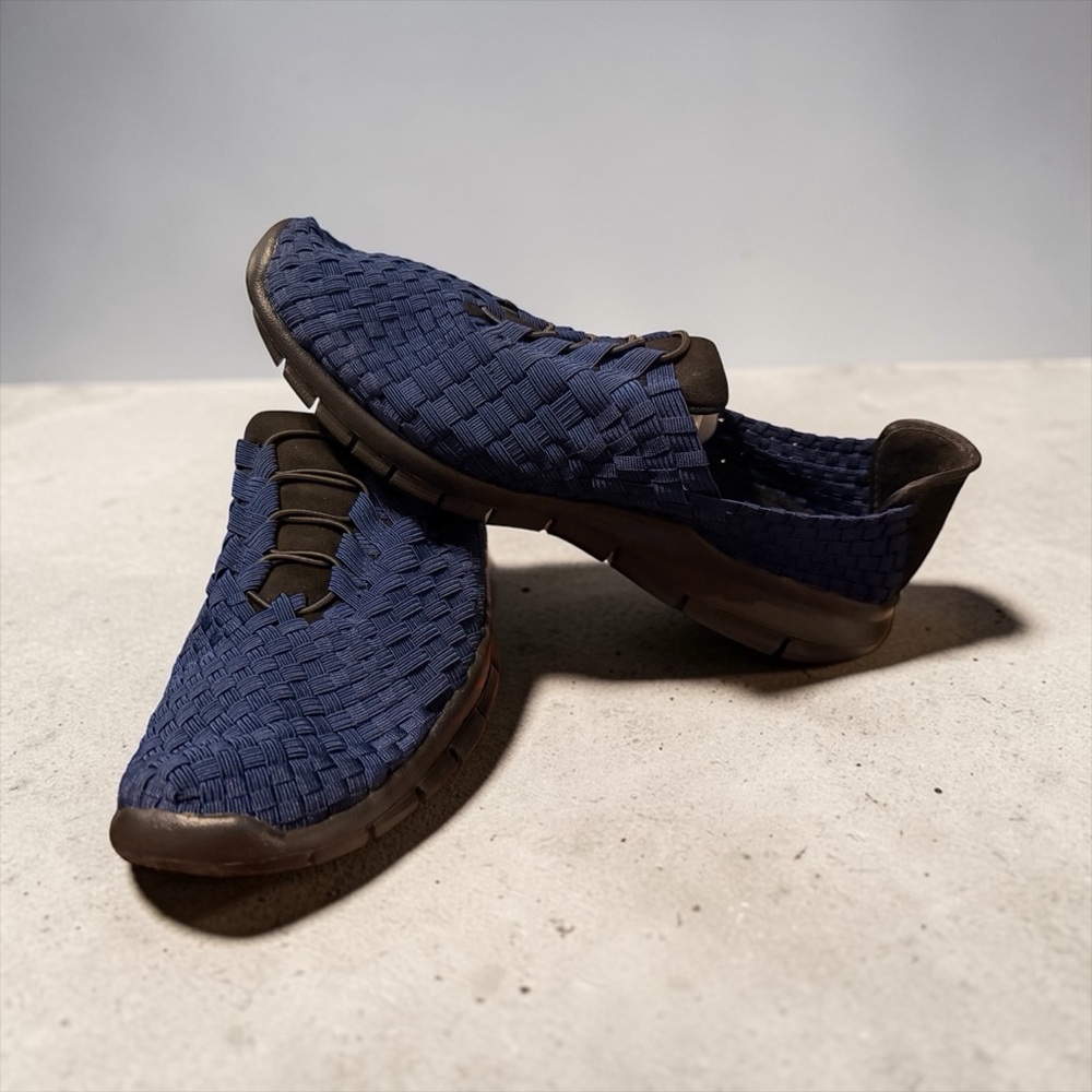 Bernie Mev Victor Woven Sneakers Men’s Size 12 Navy Stretch Comfort
